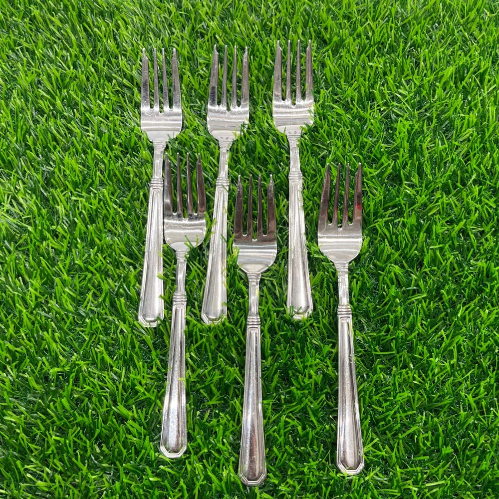 Pfaltzgraff Providence Stainless Steel 18/8 Glossy Forks Set of 6 Silver 7"